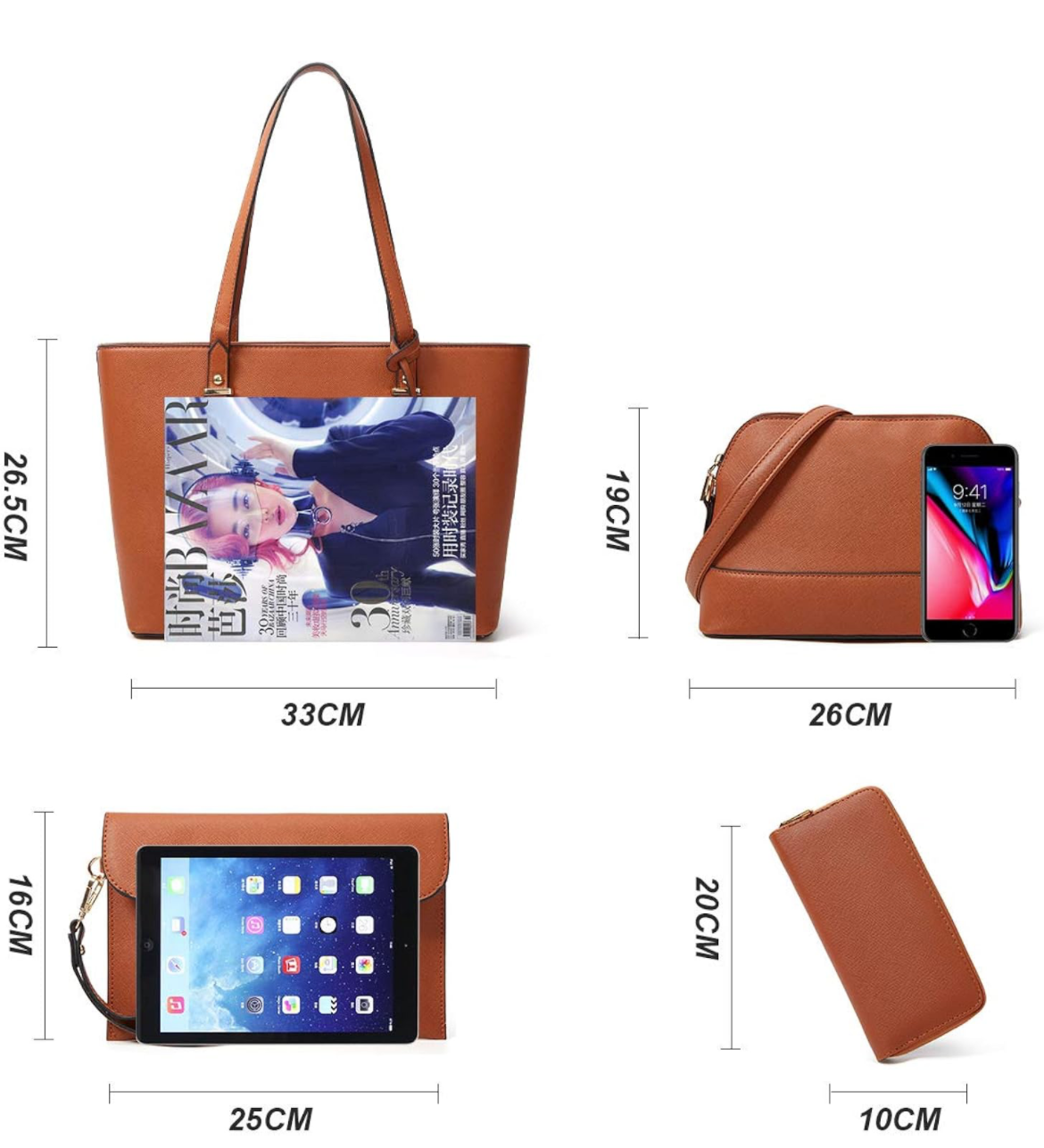 4-PIECE SET FASHION HANDBAGS