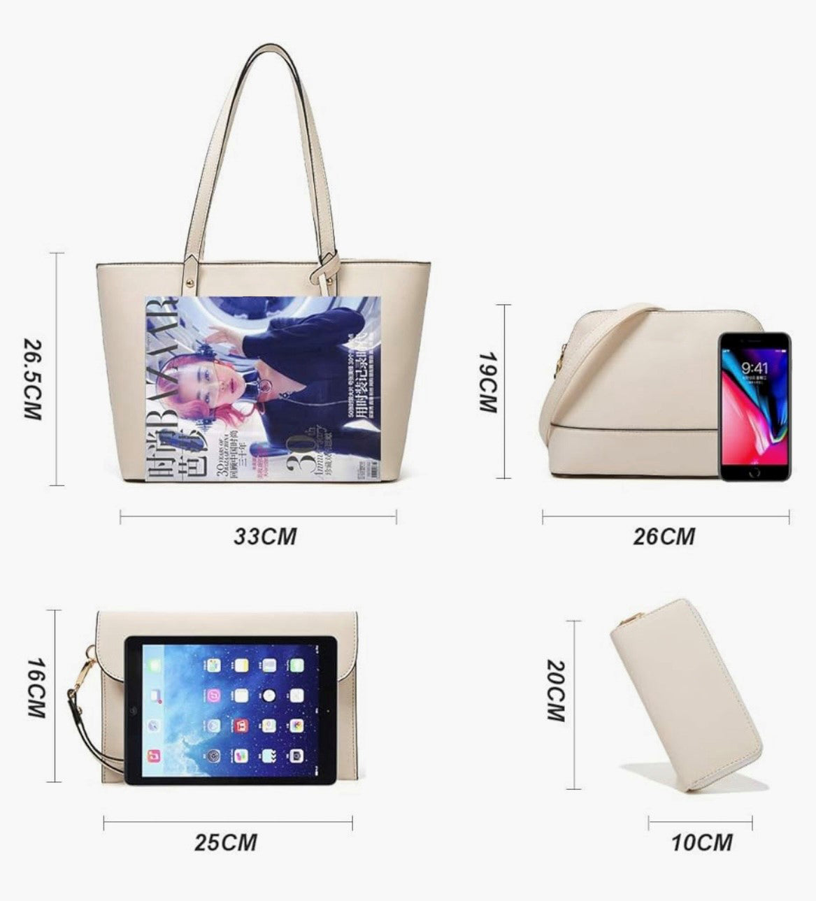 4-PIECE SET FASHION HANDBAGS