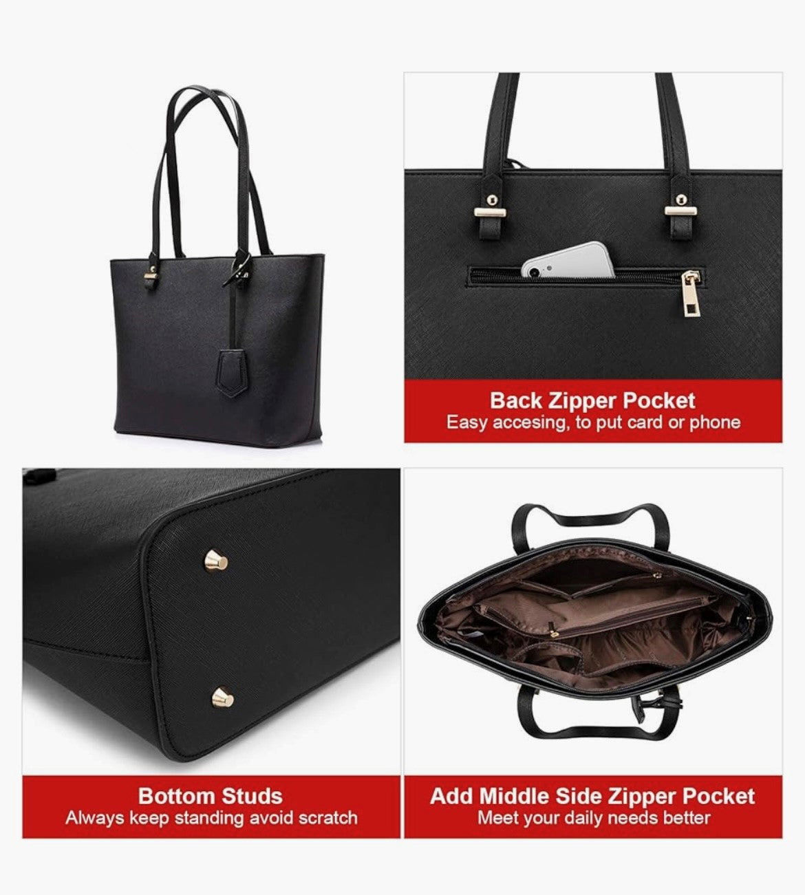 3-PIECE SET FASHION HANDBAGS