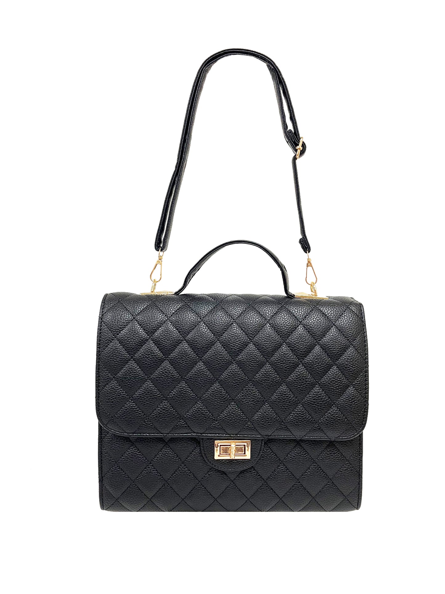 2 WAY TO WEAR QUILTED HANDBAG-BACKPACK