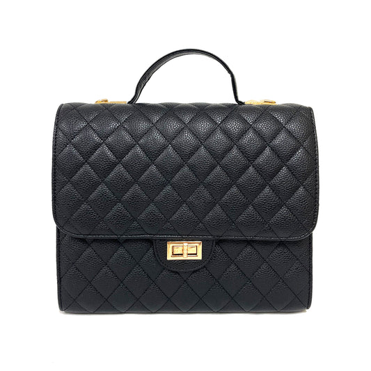 2 WAY TO WEAR QUILTED HANDBAG-BACKPACK