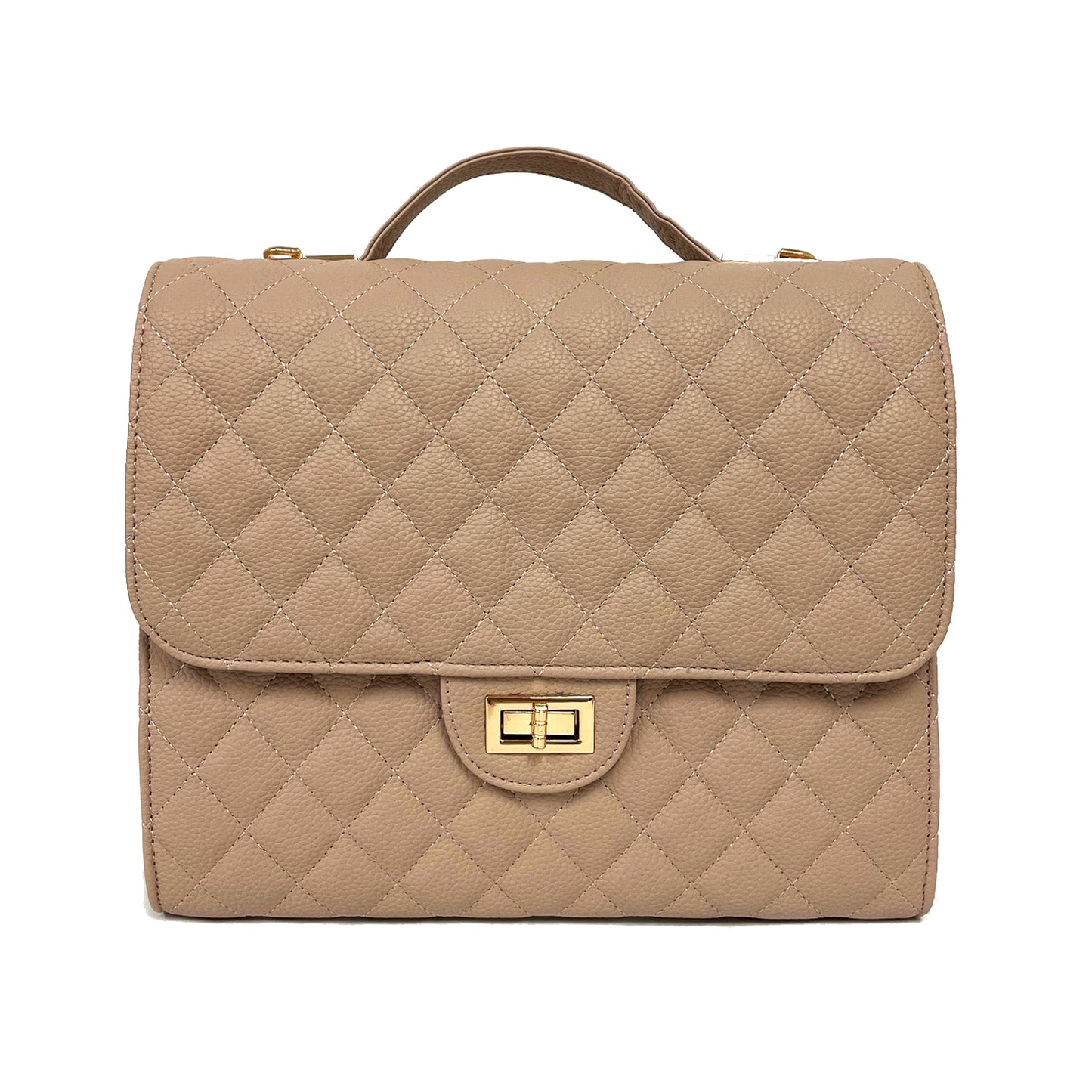 2 WAY TO WEAR QUILTED HANDBAG-BACKPACK